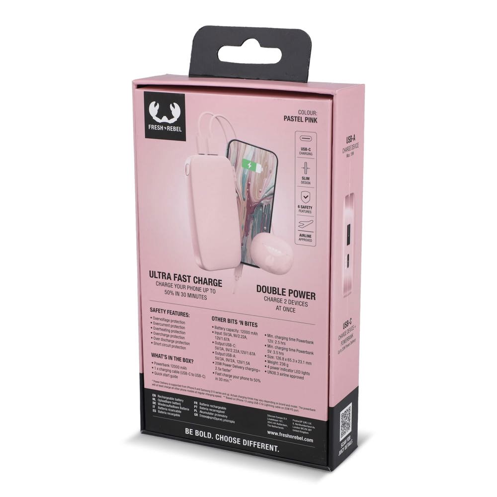 2PB12100 | Fresh 'n Rebel Powerbank 12000mAh USB-C Schnellladung 20W