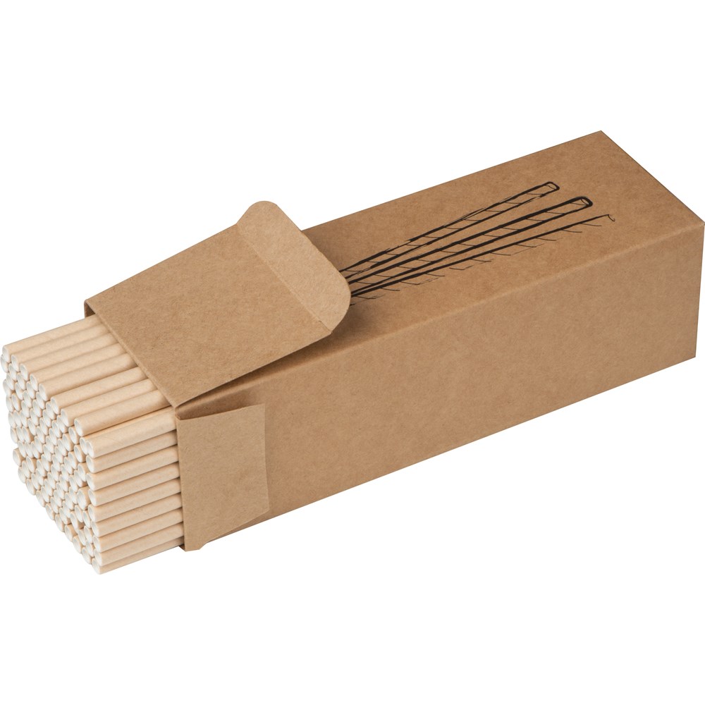 100er Set Trinkhalme aus Papier CARTER - Braun