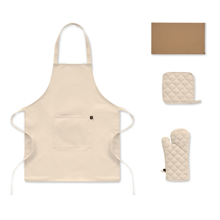 GALA SET - Küchen-Set recy. Baumwolle - Beige